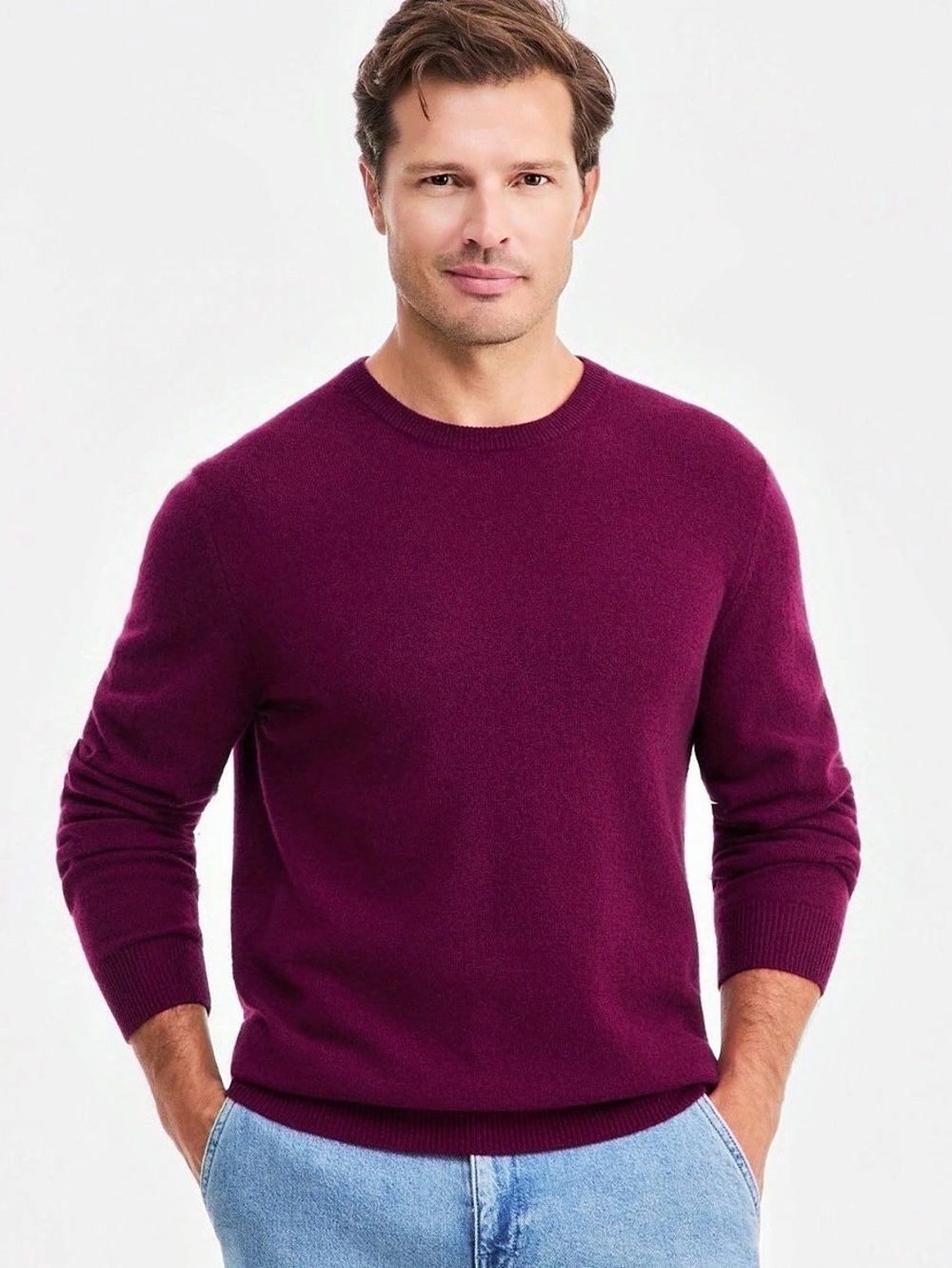 Club Room Men's Cashmere Crewneck Sweater in Purple Size Large NWT